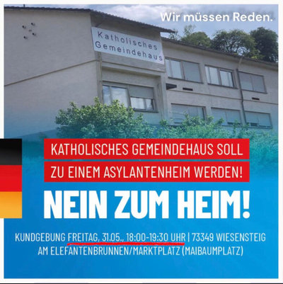 Event-Flyer Kundgebung: NEIN zum Heim!