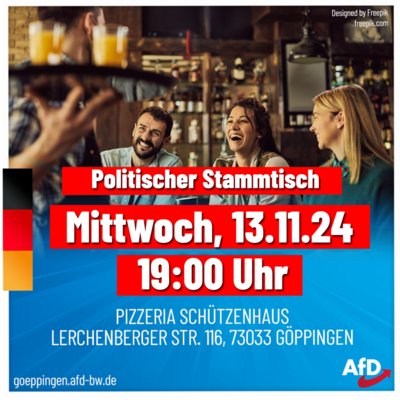 Event-Flyer Politischer Stammtisch