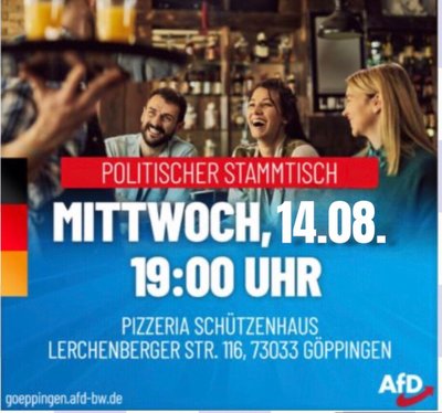 Event-Flyer Politischer Stammtisch 