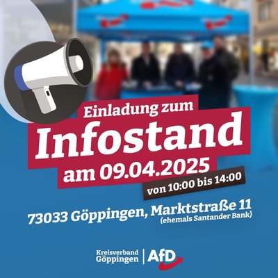 Event-Flyer Infostand in Göppingen