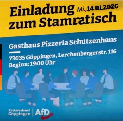 Event-Flyer Stammtisch des AfD Kreisverband Göppingen 