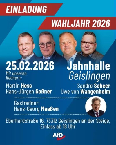 Event-Flyer Einladung zum Wahljahr 2026 in Geislingen