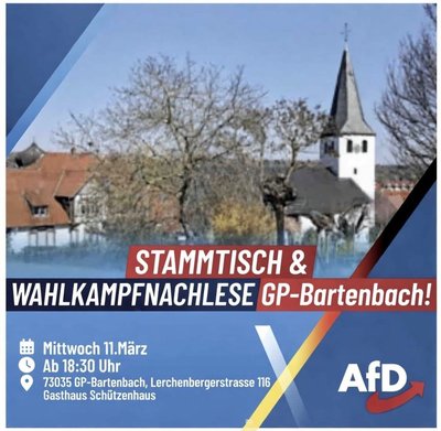 Event-Flyer Stammtisch des AfD Kreisverband Göppingen 