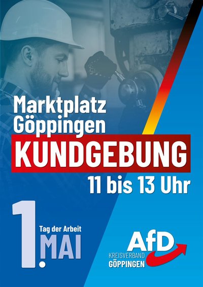 Event-Flyer Kundgebung zum Tag der Arbeit am 01. Mai